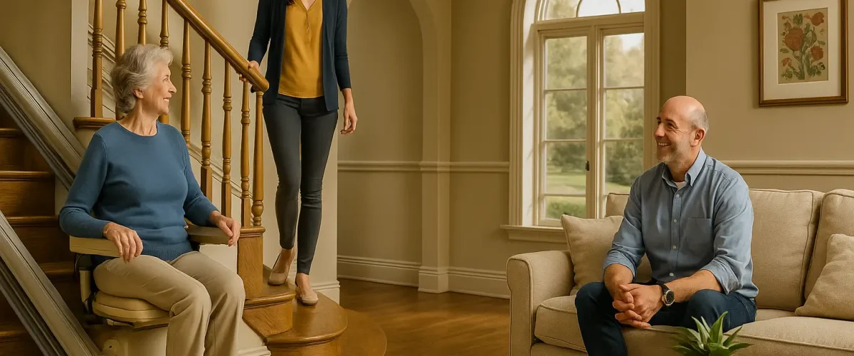 نصب بالابر پله در خانه دوبلکس مدرن – افزایش جذابیت و ارزش فروش ملک برای خریداران سالمند و خانوادهها