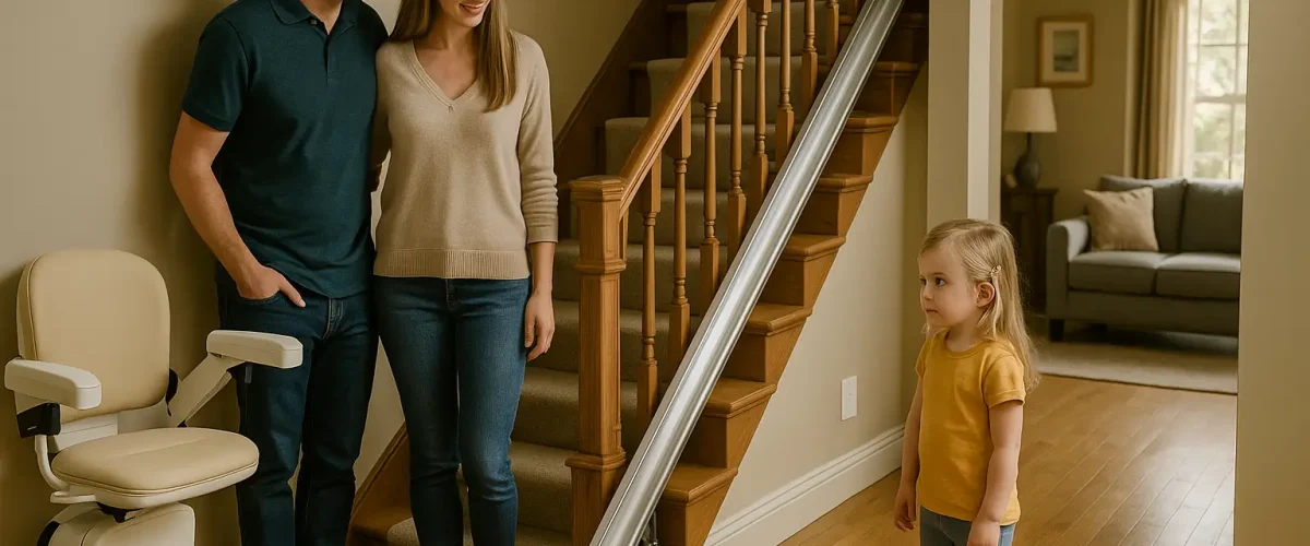 بالابر پله در خانه‌ای با کودک خردسال – راهنمای انتخاب و ایمنی برای خانواده‌ها
