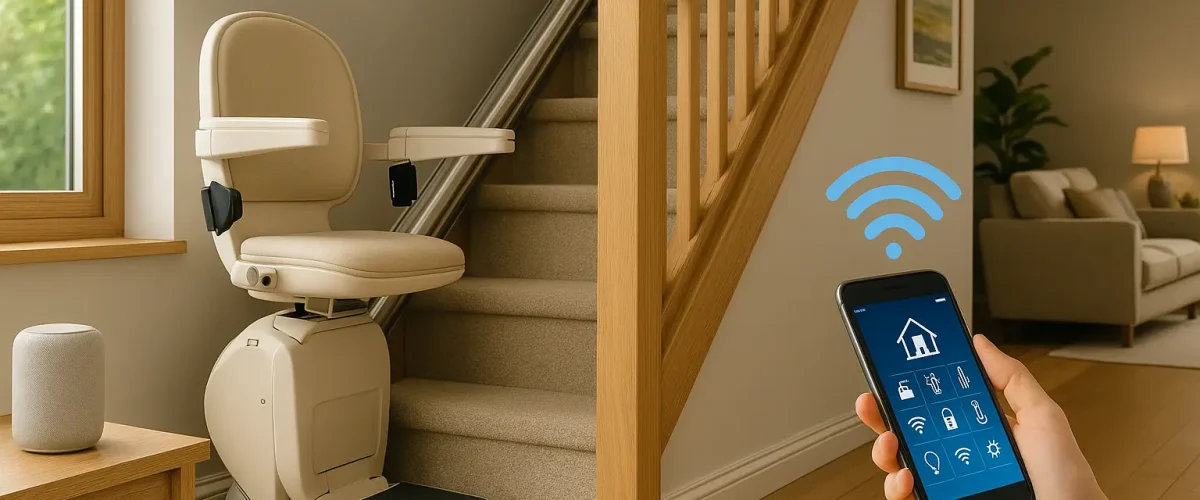بالابر پله هوشمند در خانه مدرن – کنترل از راه دور با تلفن همراه و فناوری آینده