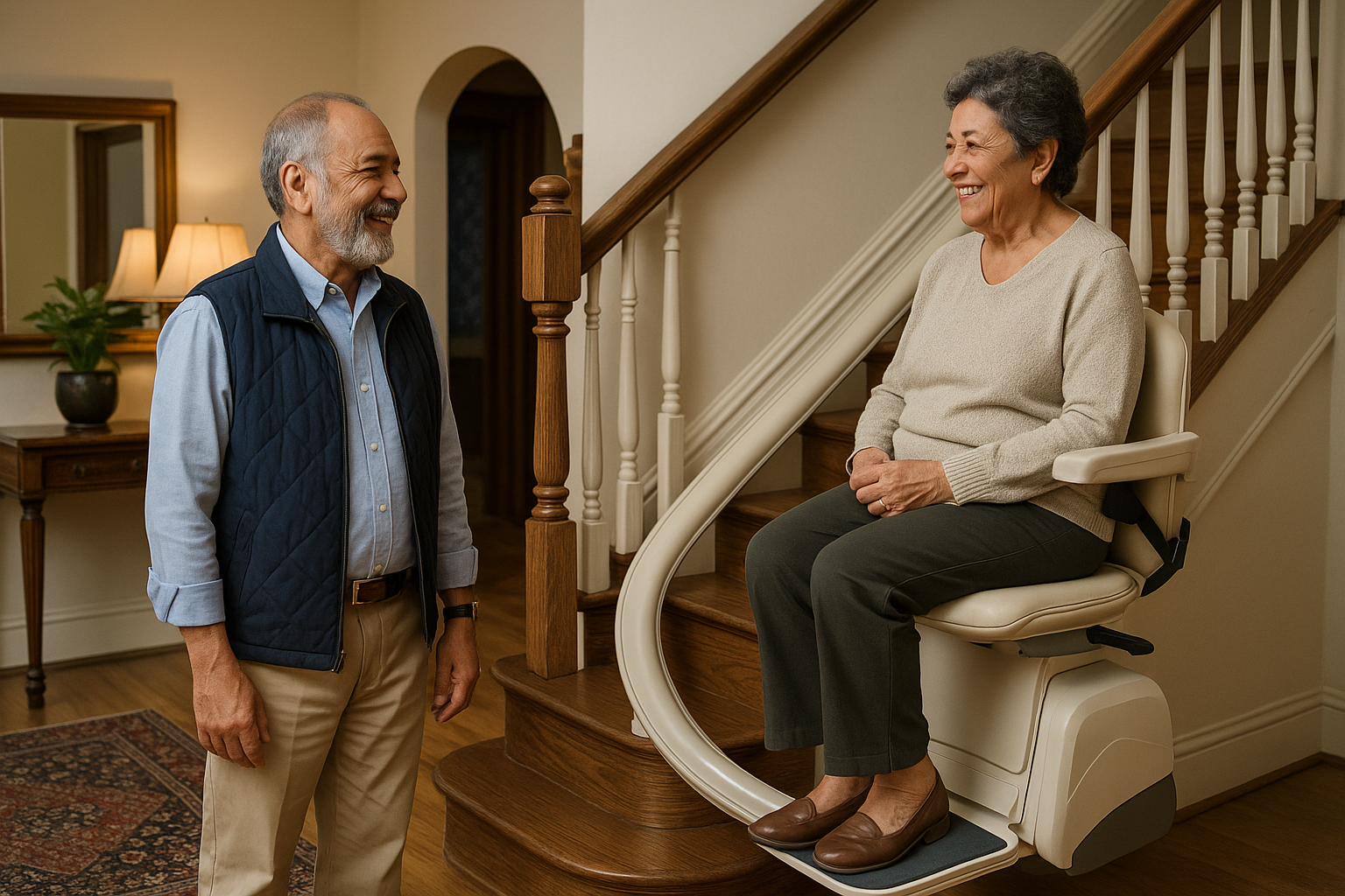 «استفاده راحت و ایمن سالمندان از پله‌پیما در خانه؛ افزایش آرامش، استقلال و امنیت در رفت‌وآمد روزانه»